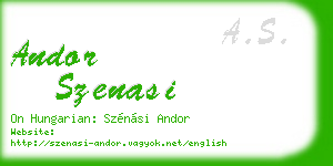 andor szenasi business card